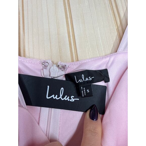 NWT Lulus Sophisticated Charisma Light Pink Tie-Strap A-Line Midi Dress Size S - Picture 8 of 9